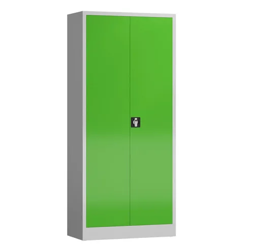 ClassiX Aktenschrank X-530335, abschließbar und robust - Hochschrank aus Metall mit abschließbaren Türen, ideal für Büros. 4 höhenverstellbare Fachböden bieten flexiblen Stauraum, während die stabile Stahlblechkonstruktion für Langlebigkeit sorgt.