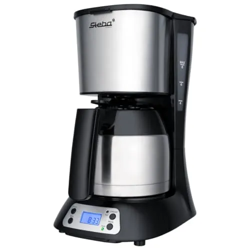 Steba KM F3 Thermo Filterkaffeemaschine - Kaffeemaschinen mit Thermokanne für ca. 8 Tassen, integrierter Tropfstopp und elektronische Steuerung für perfekten Kaffeegenuss.