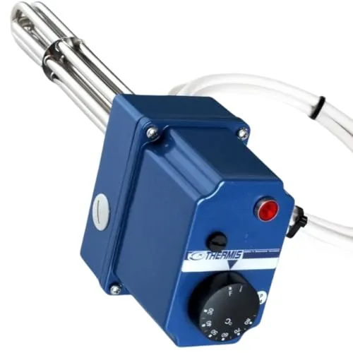 THERMIS TRG 11 Heizstab - Heizpatrone mit Thermostat, 1 1/2 Zoll (G6/4) Gewinde, 3 kW 3/230 V (5 cable) - Heizelement für Boiler, Warmwasserspeicher, Wasserheizung