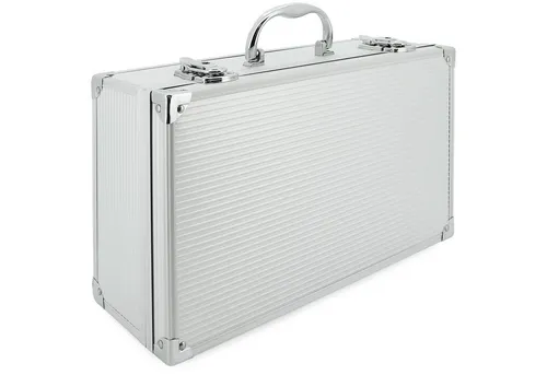 AR Carry Box® Alubox Werkzeugkoffer aus Aluminium, 353x202x115mm - Robuster Aluminium Werkzeugkoffer in Silber mit 2 Sicherheitsschlössern, ideal für die sichere Aufbewahrung von Werkzeug und Wertgegenständen.