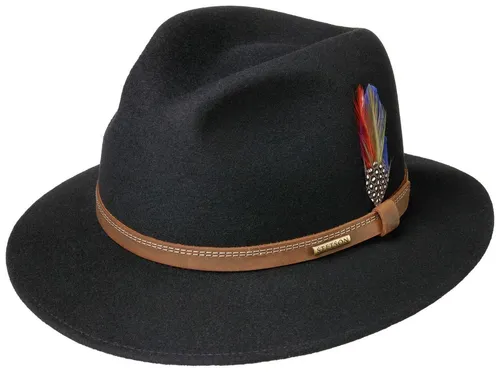 Stetson Filzhut Traveller Woolfelt - Sportlicher Outdoor-Filzhut von Stetson, rollbar und wasserabweisend. Ideal für Abenteuer, mit weicher Haptik und Leder-Garnitur für optimalen Tragekomfort.