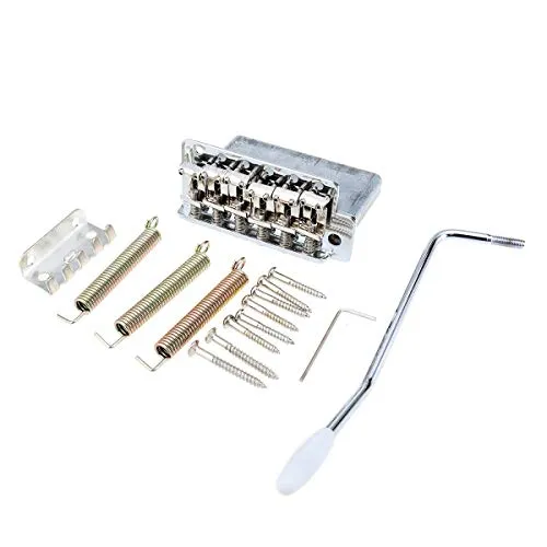 Musiclily Pro 56,5mm Vintage Tremolo Stahl Saitenreiter für Vintage Fender American Strat Style E-Gitarre, Chrom