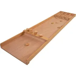 Engelhart Longfield Games - Sjoelbak Spiel Holz Shuffleboard, 120 cm mit 20 Holzspielsteinen für spannende Familienspiele