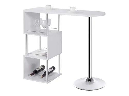 Woltu Bartisch mit 3 Ablageflächen in weiß von WOLTU