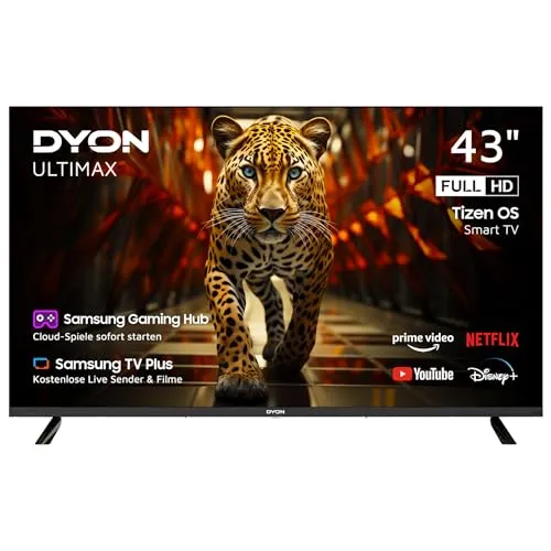 Dyon Ultimax 43F-TI LED-Fernseher - 43 Zoll Full HD Smart-TV mit Triple-Tuner für besten Empfang, WLAN und LAN für einfaches Streaming, ideal für Ihr Wohnzimmer.
