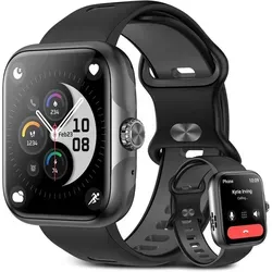 anyloop Smartwatch mit Telefonfunktion & GPS 1.78 Zoll AMOLED Display 60+ Sportmodi Herzfrequenz SpO2 & Schlaftracking IP68 wasserdicht - Schwarz/Grau