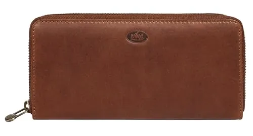 piké Geldbörse Damen 022090 braun - Portemonnaie aus hochwertigem Rindleder mit RFID-Schutz, der Ihre Kartendaten sichert. Entwickelt eine einzigartige Patina und bietet viel Platz für Karten und Bargeld.