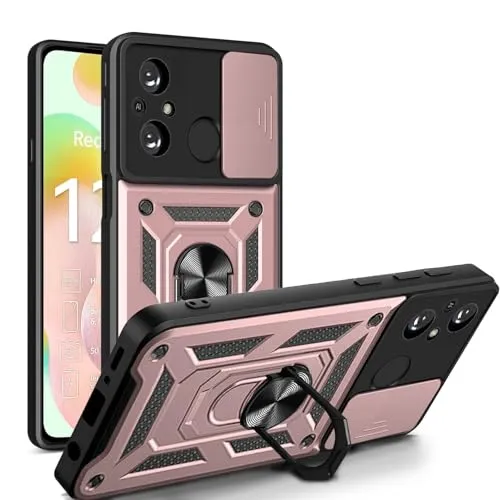 betterfon Handyhülle für Xiaomi Redmi 12C | Stoßfest & Kratzfest | Mit Kameraschutz, Anti-Fingerabdruck & robustem Panzerschutz-Design | Rosegold