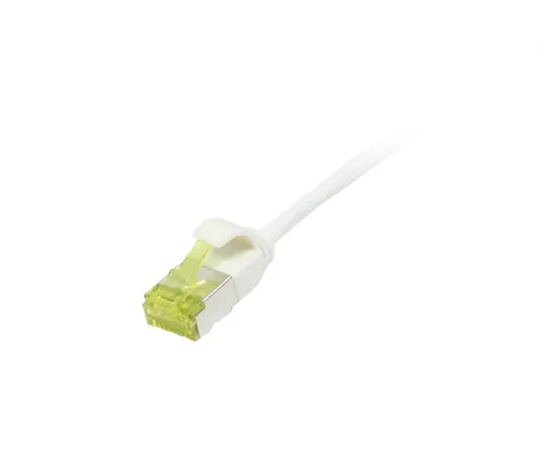 Patchkabel RJ45, CAT6A 500Mhz, 1.0m, weiss, U/FTP, slimline rund d=3,8mm, TPE/LS