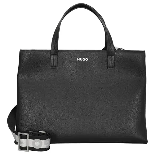 HUGO Women's Bel Tote W.L. - Elegante Henkeltasche 39 cm in Schwarz - Handtasche aus hochwertigem Polyurethan, ideal für stilbewusste Frauen. Mit großzügigem Volumen von 14.1 l und praktischen Maßen für jeden Anlass.