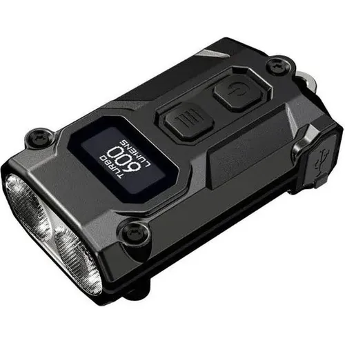 Nitecore TINI 3 Black - Kompakte Taschenlampe - Taschenlampen mit 600 Lumen Leistung und 90 m Leuchtweite, ideal für unterwegs dank kompaktem Design und integriertem 330 mAh Akku.