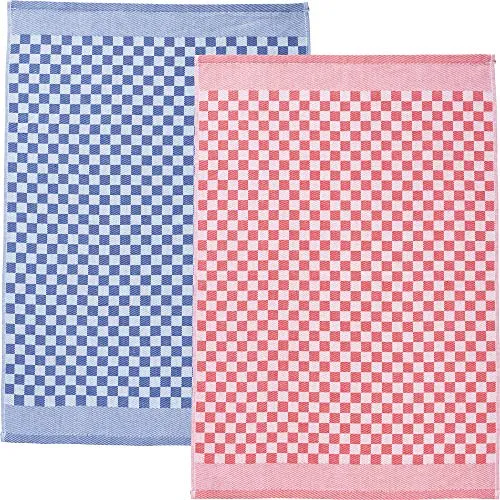 Erwin Müller Geschirrtuch 2er-Pack Baumwolle Karo rot/blau Größe 45x70 cm