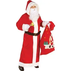 W WIDMANN MILANO Party Fashion - Luxus Weihnachtsmann Kostüm XXL, inklusive Mantel mit Kapuze und Gürtel, ideal für Weihnachten und Karneval