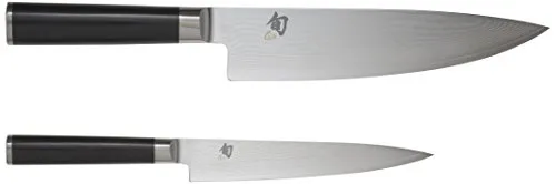 KAI Shun Classic Sets Messer-Set DM-0701 + DM-0706 - 2-teiliges Küchenmesser-Set aus hochwertigem Damaszener-Stahl, extrem korrosionsbeständig und garantiert dauerhafte Schärfe für müheloses Schneiden in jeder Küche.