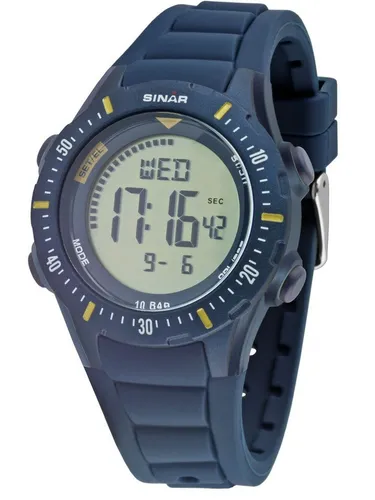 SINAR Quarzuhr XR-12-2 - Armbanduhren mit digitaler Anzeige, 10 bar wasserdicht und vielseitigen Funktionen wie Alarm und Timer – ideal für aktive Lebensstile.