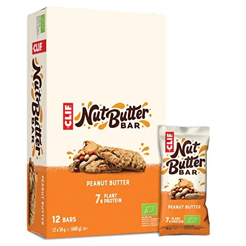 Clif-Bar Müsliriegel Nut Butter Bar, BIO, Peanut Butter, 50g, 12 Riegel - Proteinriegel mit cremiger Erdnussbutter-Füllung in Bio-Qualität. Ideal für Energie unterwegs, laktosefrei und vegan. Perfekt für Sportler und Gesundheitsbewusste!