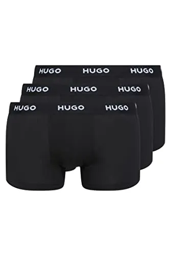 HUGO Herren Trunk Triplet Boxershorts, 3er Pack - Schwarz, M EU - Retroshorts für Herren mit elastischem Bund und optimaler Bewegungsfreiheit, perfekte Passform ohne störende Gesäßnaht für höchsten Tragekomfort.