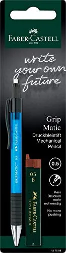 FABER-CASTELL 137598 - Druckbleistift Grip Matic, 0.5 mm, inklusive 12 Ersatzminen, farblich sortiert -keine Farbauswahl möglich-