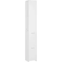 vidaXL Badschrank Weiß 25x26,5x170 cm - Bad-Hochschrank aus robustem Holzwerkstoff, ideal für die Aufbewahrung von Handtüchern und Toilettenpapier, mit elegantem Design für mehr Ordnung im Badezimmer.