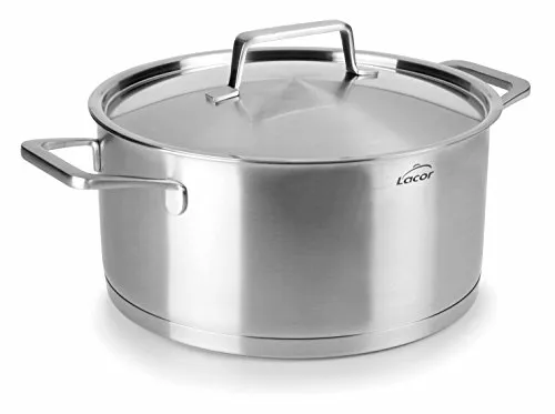Lacor 45016 Bratentopf mit Deckel 16 cm aus Edelstahl