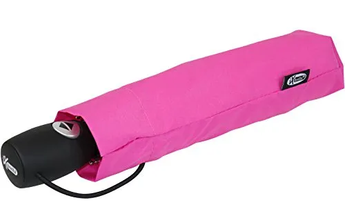 iX-brella Leichter Solider Taschenschirm mit Auf-Zu-Automatik - mid Class - neon-pink