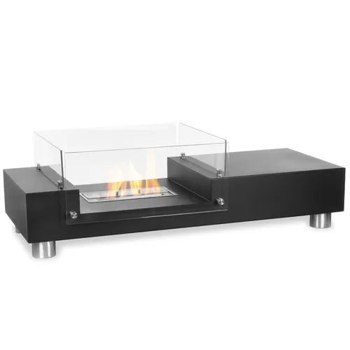 Moritz Dekokamin Standkamin 35 x 112 x 50 cm schwarz - Dekokamin aus Stahl mit 1,5 Liter Bio Ethanol Brenner, ideal für stimmungsvolle Abende im Garten oder Wohnzimmer.