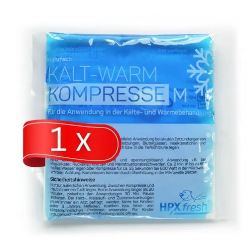 HPXfresh® Kalt Warm Kompressen | 1er Set | 13x14 cm | Kühlpacks für Prellungen, Insektenstiche und andere Schmerzen | wiederverwendbare Gel-Kühlkissen 1er Set Kompresse)