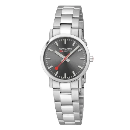 Mondaine A658.30323.80SBJ Damenuhr SBB Classic 30mm - Armbanduhren mit elegantem Edelstahl-Gehäuse, wasserdicht bis 5ATM und präzisem Swiss Quarz-Uhrwerk für moderne Damen.