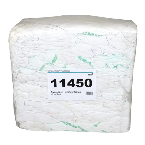 Handtuchleinen Baumwolltücher - 10 kg Werkstatttücher - Putzlumpen & Tücher, fusselarm und sehr saugfähig, ideal für Werkstatt, Maschinenbau und Trockenreinigung.