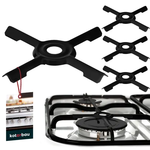 KOTARBAU® 4er Set Gasherdkreuz emailliert 125x125 mm Blech Gasherdaufsatz Topfträger für Gaskochfelder Gasherd Aufsatz Campingkocher Aufsatz Zubehör Gaskocher
