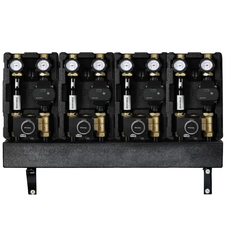 Modulverteiler 4-fach Pumpengruppe 4x gemischter Heizkreis 3 Wege Heizkreisset