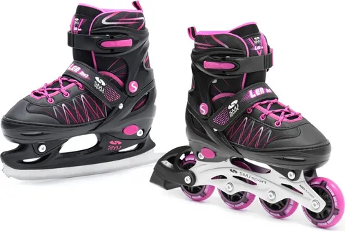 SMJ Sport Kinder Mädchen 2IN1 Inlineskates Schlittschuhe