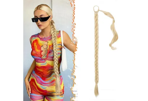 LuxusKollektion Kunsthaar-Extension Braid Extensions Pferdeschwanz Haarteil 76cm Blond Mix Butterig Beige