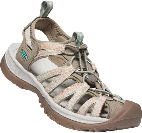 KEEN Damen Whisper Sandalen - Schwarz Black Multi, 42 EU - Wanderschuhe mit hervorragender Traktion und Schutz, ideal für nasses Gelände; maschinenwaschbar und mit Eco Anti-Geruch-Technologie für ganztägigen Komfort.