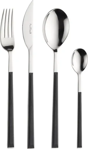 PINTI 1929 24-tlg. Edelstahl Design Besteck Set SUSHI QUEEN - Hochwertiges 24-tlg. Besteckset aus Edelstahl mit stilvollem Ebenholzgriff, spülmaschinenfest und ideal für besondere Anlässe.