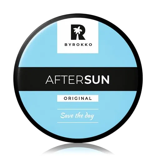 BYROKKO After Sun Creme, Natürliche Bräunungslotion mit Menthol, Mangobutter & Vitamin E, Kühlt, Spendet Feuchtigkeit & Pflegt sonnengestresste Haut, Vegan, Ohne Parabene, 195ml