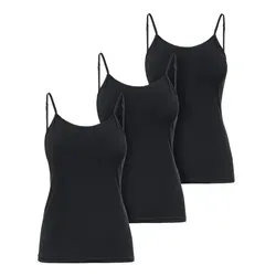 Ladeheid Unterhemd Trägertop Damen Spaghetti Top Set 3 Stück LA40-263 (Set, 3er-Pack) schwarz 4XL