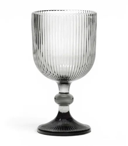 casa NOVA Weinglas GARBRIELLA, 370 ml Fassungsvermögen, Grau, 1-tlg., Glas, mit Rillenschliff