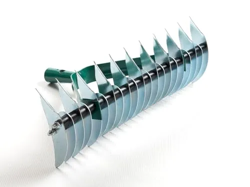Rasenbelüfter Handvertikutierer 35cm Schneidrechen Vertikutierer Rasenlüfter Harke Rechen