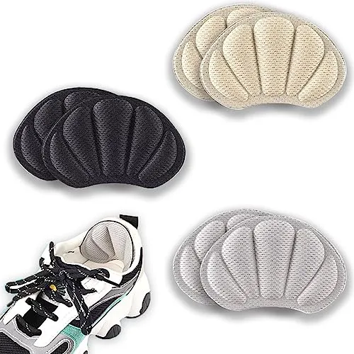 zoerbufan Fersenpads [3 Paar], Fersenschuhpolster für Damen, Schwammschuh Pads Sticker Hoher Fersengriff verhindert Reibung Fußpflege für zu große Schuhe, Selbstklebend Schuh Ferse Patch (3 Color)