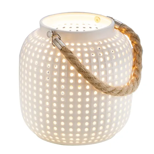 Tischleuchte Beistelllampe Keramik Weiss