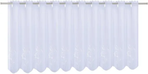 Produktbild Gerster Scheibengardine Sabine (1 St), Durchzuglöcher, transparent, HxB: 50x150, mit gestickten Blumendesign