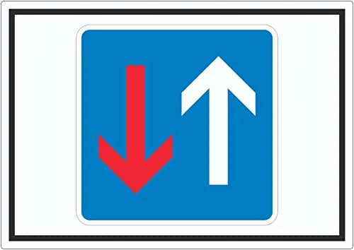 Vorrang vor Gegenverkehr Symbol Aufkleber A4 (210x297mm)
