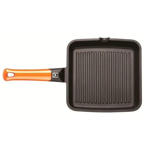 BRA Efficient Orange | Grillspieß mit Streifen, 28 cm, Aluminiumguss mit Platinu