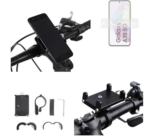 K-S-Trade Smartphone-Halterung für Samsung Galaxy A35 – Fahrradhalterung für sicheren Halt - Praktische Handyhalterung für die Lenkstange, ideal für das Samsung Galaxy A35. Robust und stabil, sorgt für einen sicheren Halt während der Fahrt.