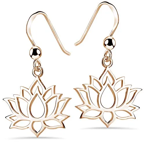 MATERIA Rosegold Ohrringe Blume hängend in rosegold von Materia by Matthias Wagner