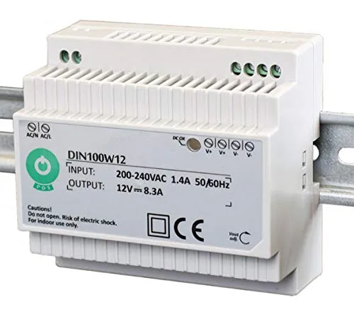 POS Professionelles Hutschienen Netzteil LED Trafo 24V DC 4.15A 100W, Konstantspannung, CE, Schutzarten: Kurzschlussschutz, Überspannungsschutz, Übertemperaturschutz. Für LED Produkte 24V DC