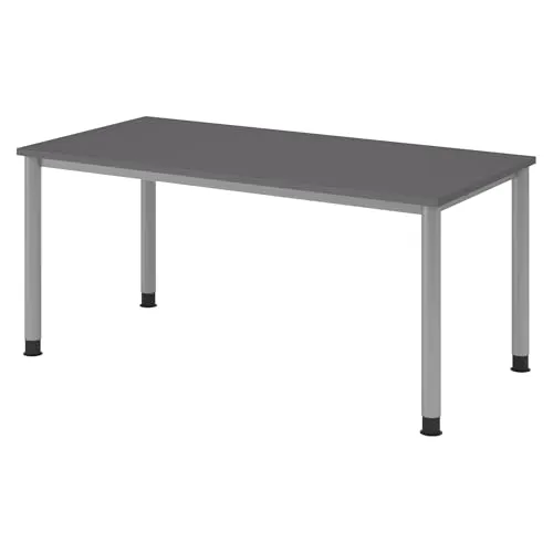 bümö höhenverstellbarer Schreibtisch H-Serie 160x80 cm - Kinderschreibtisch, manuell höhenverstellbar von 68,5 bis 81 cm, ergonomisch für optimale Anpassung an jede Körpergröße, stabile Konstruktion und einfache Montage.