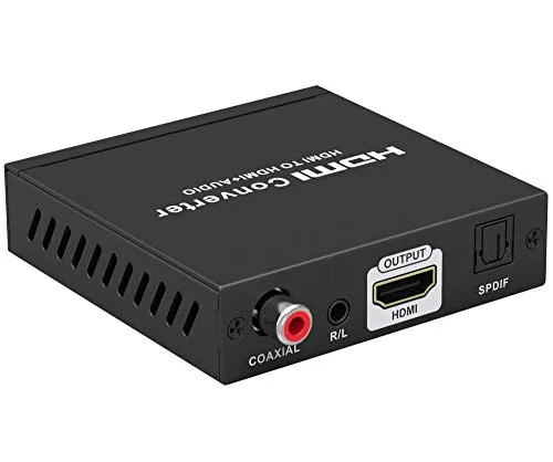 PremiumCord 4K Audio Extractor ARC, HDR, Ausgänge: Stereo-Buchse, SPDIF, Cinch, Video Auflösung 4K@60Hz UHD 2160p, Full HD 1080p, 3D, HDCP, Farbe schwarz