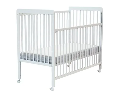 Produktbild WEBABY Babybett LIVO 60x120 cm mit Rollen – Verstellbarer Lattenrost und praktische Mobilität